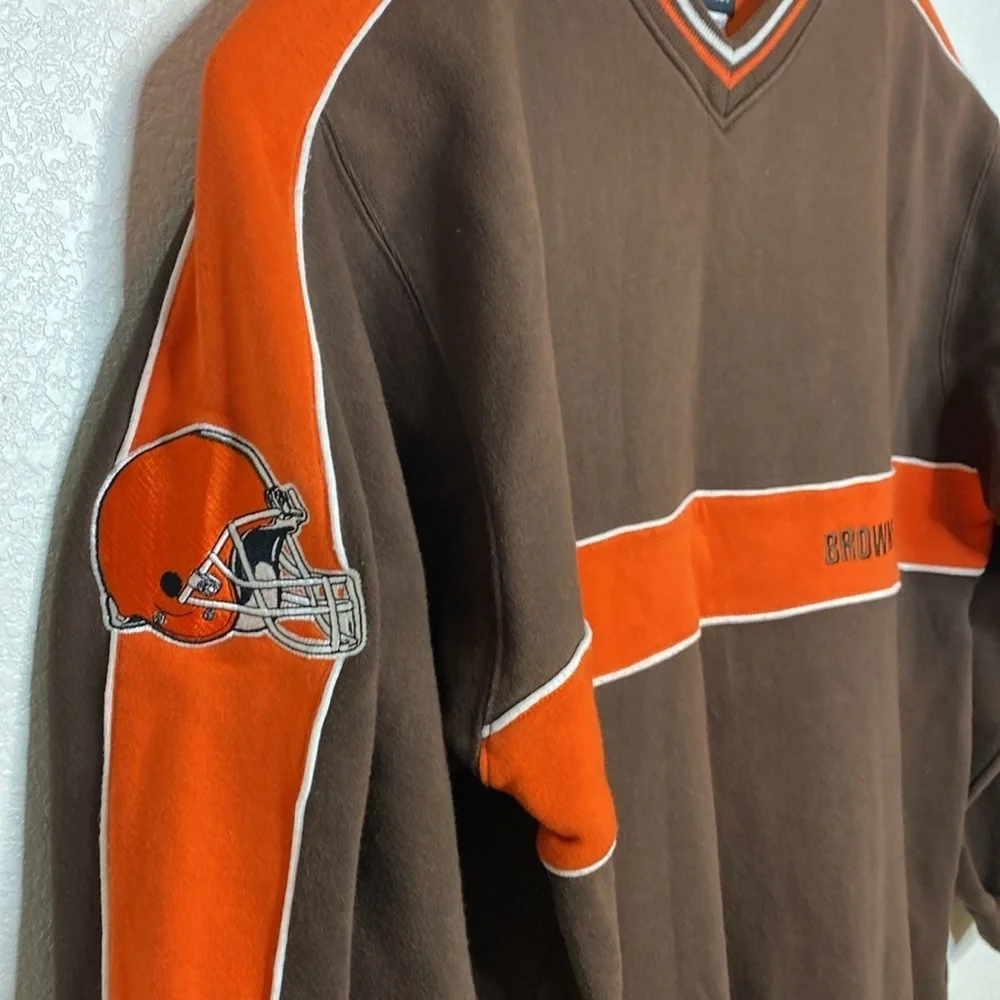 PUMA Cleveland Browns V Neck Sweatshirt Size XXL
